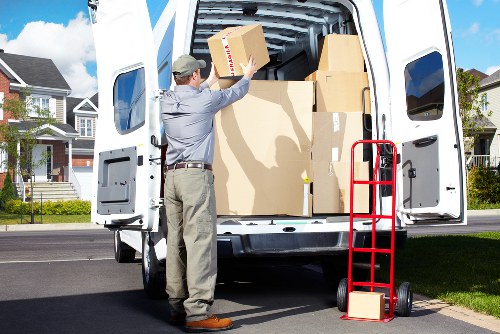 IT equipment and office furniture being prepared for relocation