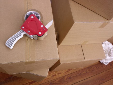 Charity donation boxes and reusable furniture from a move