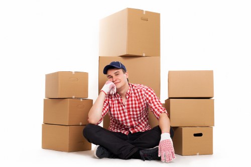 Packed boxes and household items prepared for a Kingston house move